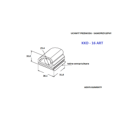 KKD-16ART, Uchwyty plastikowe 38 x 31 x 33 mm do  przewodów samoprzylepne, Opak.100szt.,